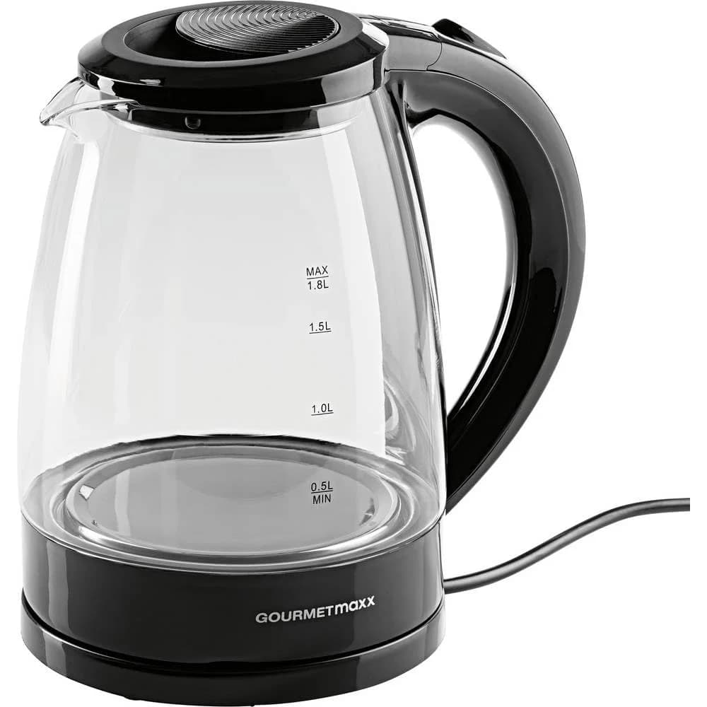 GOURMETmaxx Glas-Wasserkocher 1,8l - schwarz