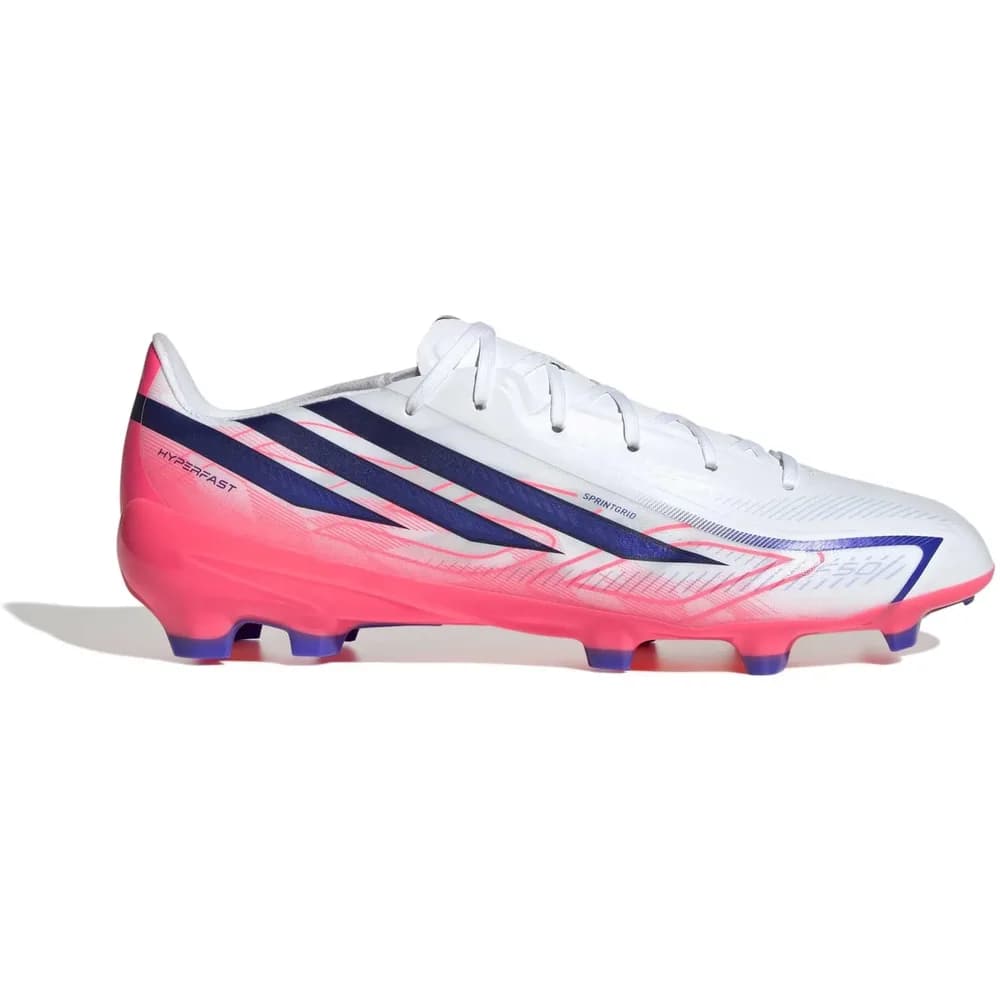 adidas F50 Hyperfast League Fußballschuh FG White/Purple/Solar Turbo - 44.5
