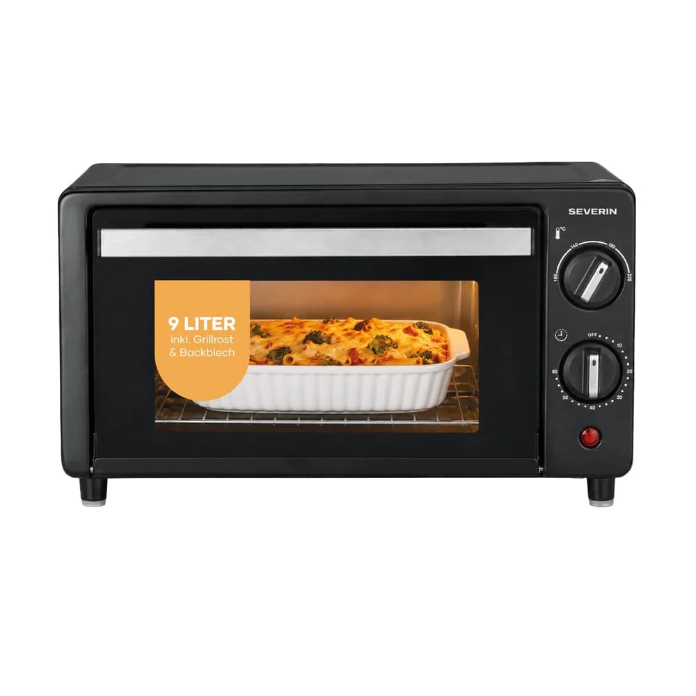 Severin Minibackofen Grillofen 9 l 800 W Grill TO 2062, Timerfunktion