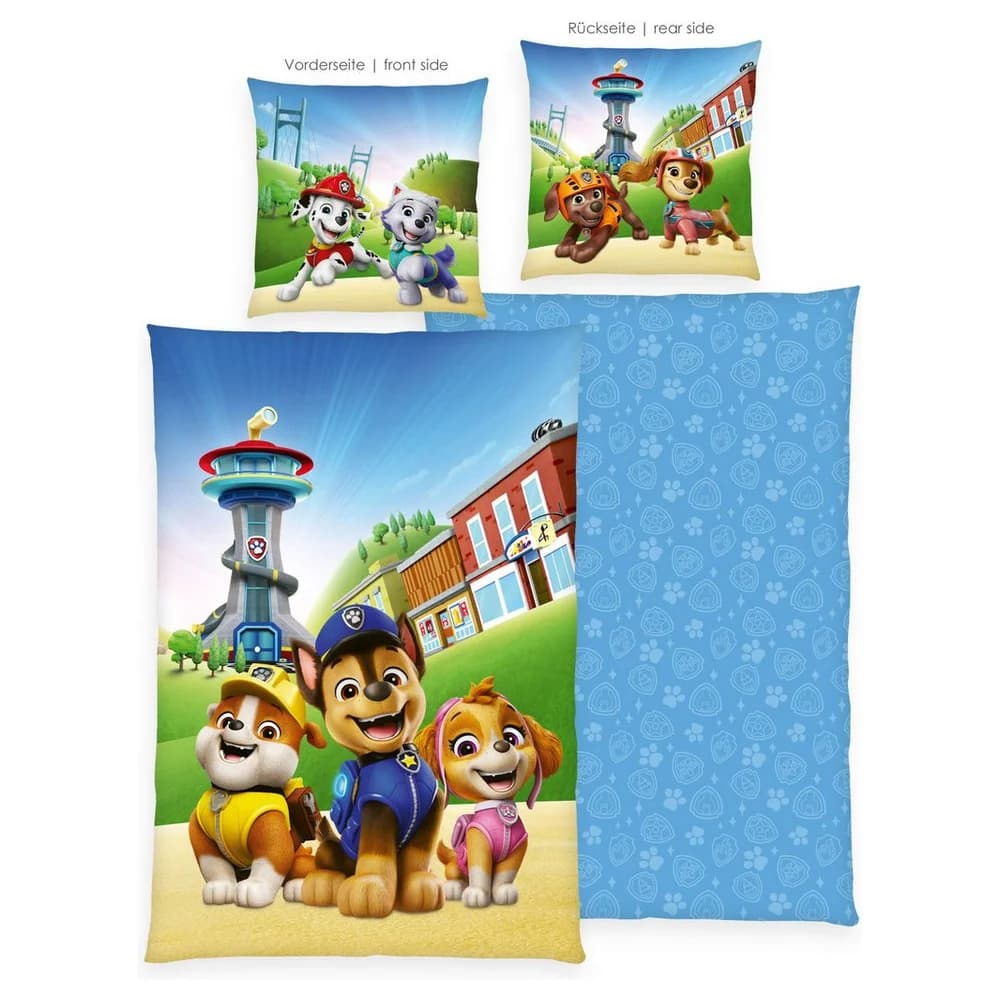 Baby Best PAW PATROL Renforcé Wende-Bettwäsche 80x80 / 135x200 cm, blau