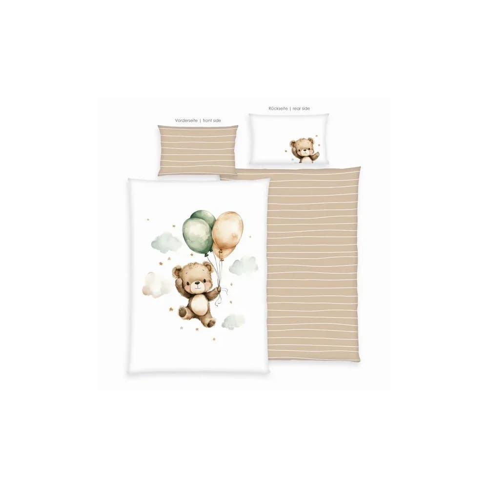 Baby Best Babybettwäsche Ballon Teddy, Renforcé, 2 teilig, Wendebettwäsche bunt