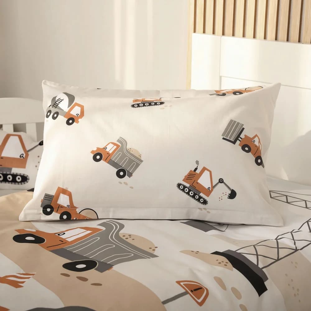 Baby Best Babybettwäsche Baustelle, Renforcé, 2 teilig, Wendebettwäsche beige