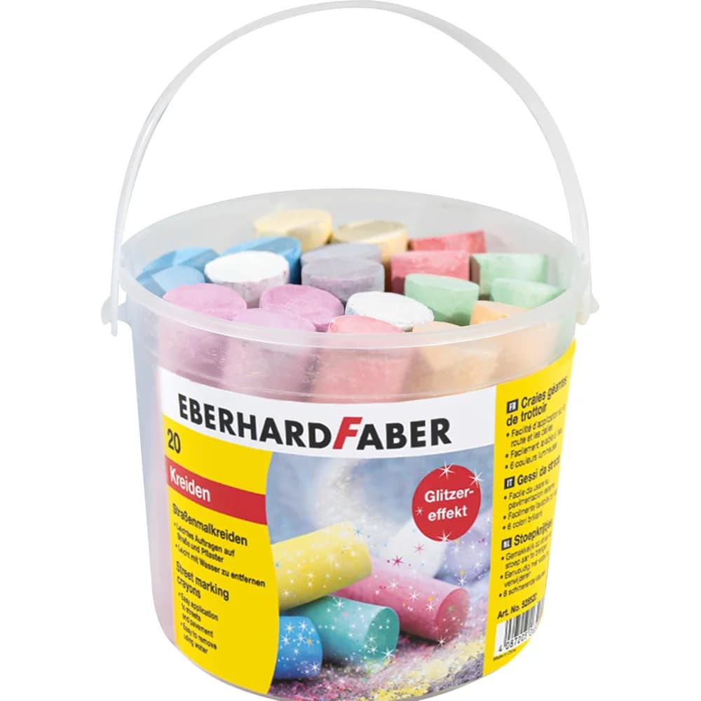 Eberhard Faber Kreidemarker Straßenmalkreide Glitzer 20er Eimer