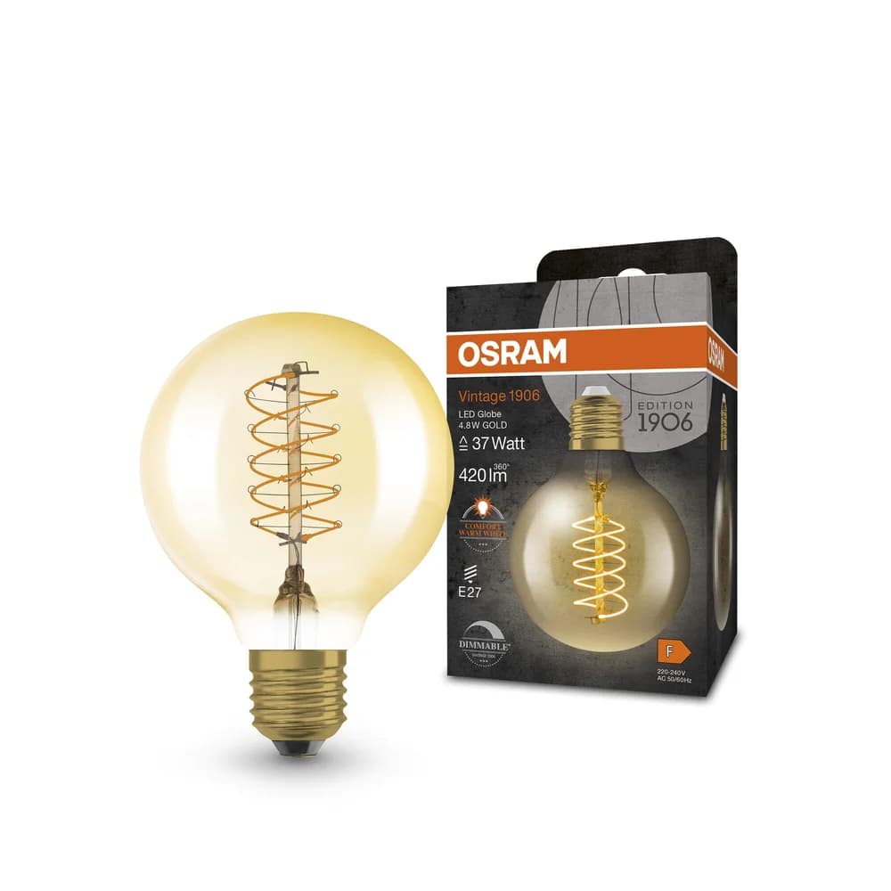 OSRAM LAMPE LED-Vintage-Lampe E27 1906LEDGL80D4,8W822S