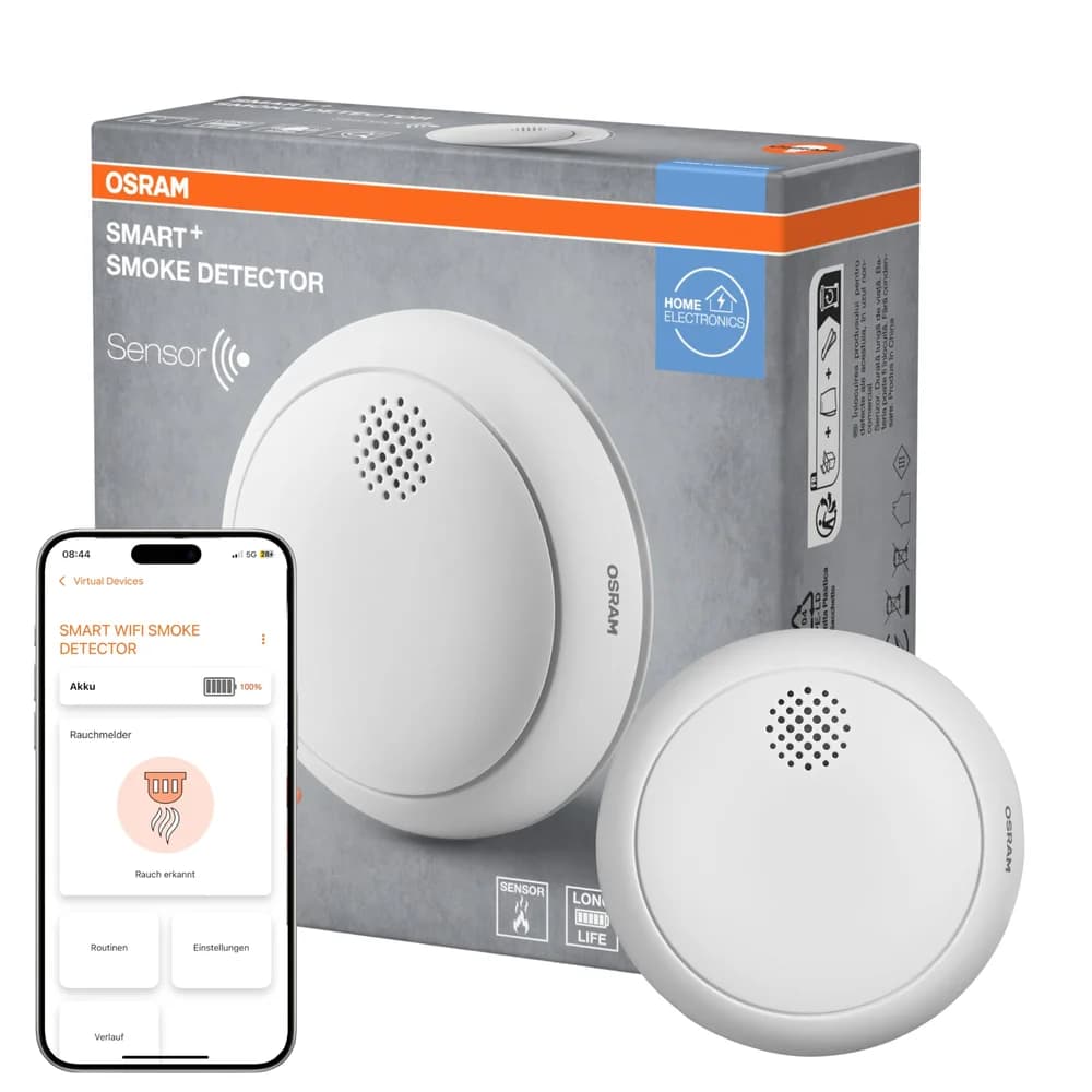 Osram SMART+ WiFi Intelligenter Rauchmelder Wireless Weiß