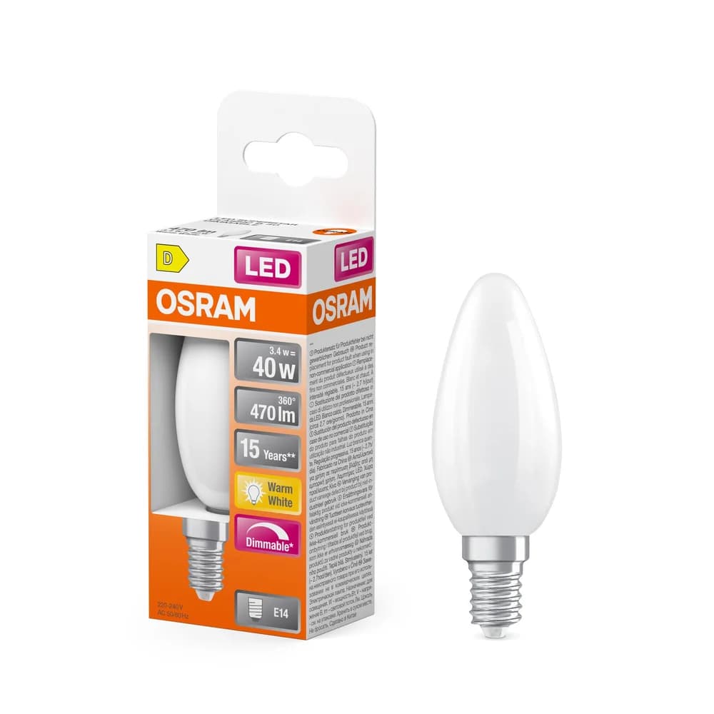 Osram Glühbirne Matt E14 3,4 W Warmweiß