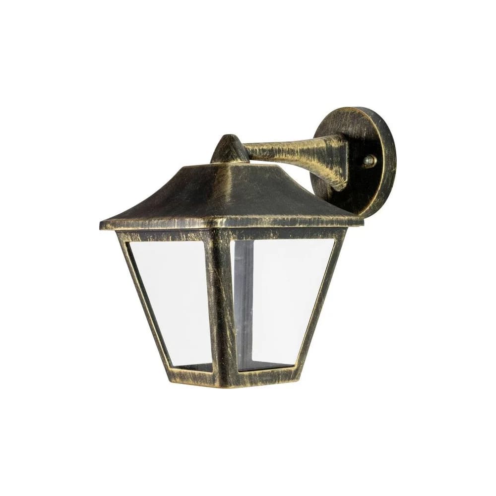 Außenwandleuchte Laterne E27 Schwarz-Gold IP44 ENDURA für Garten Osram