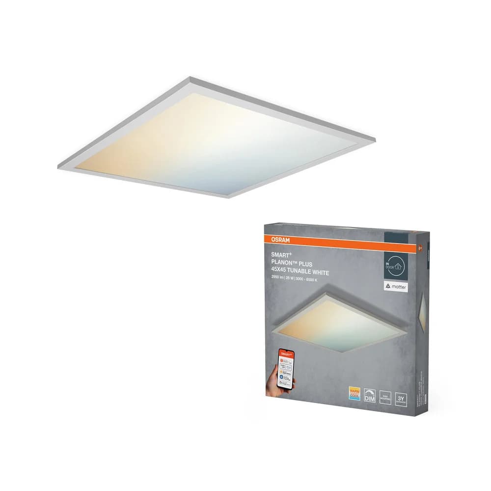 Osram SMART+ Matter Planon Plus Wand- und Deckenpanel Tunable White 45x45cm App-& Sprachsteuerung