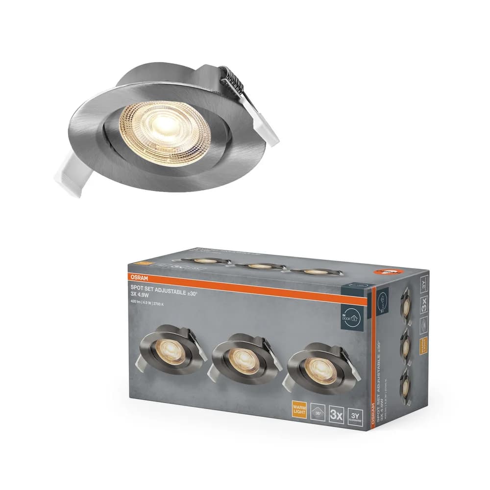 Osram Einbauleuchte OSRAM HOMELIGHTING 4099854595554 Deckenstrahler, LED-Deckenstrahler grau