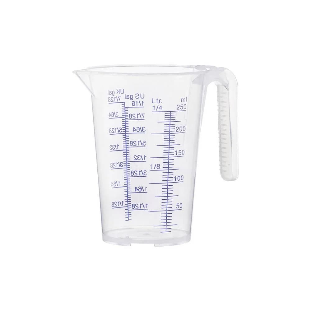 Messbecher 250ml transparent Polypropylen Dosierbecher Kunststoff Labor