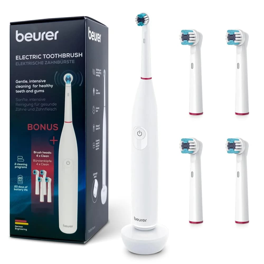 Beurer Elektrische Zahnbürste + 4 Aufsätze TB 30X