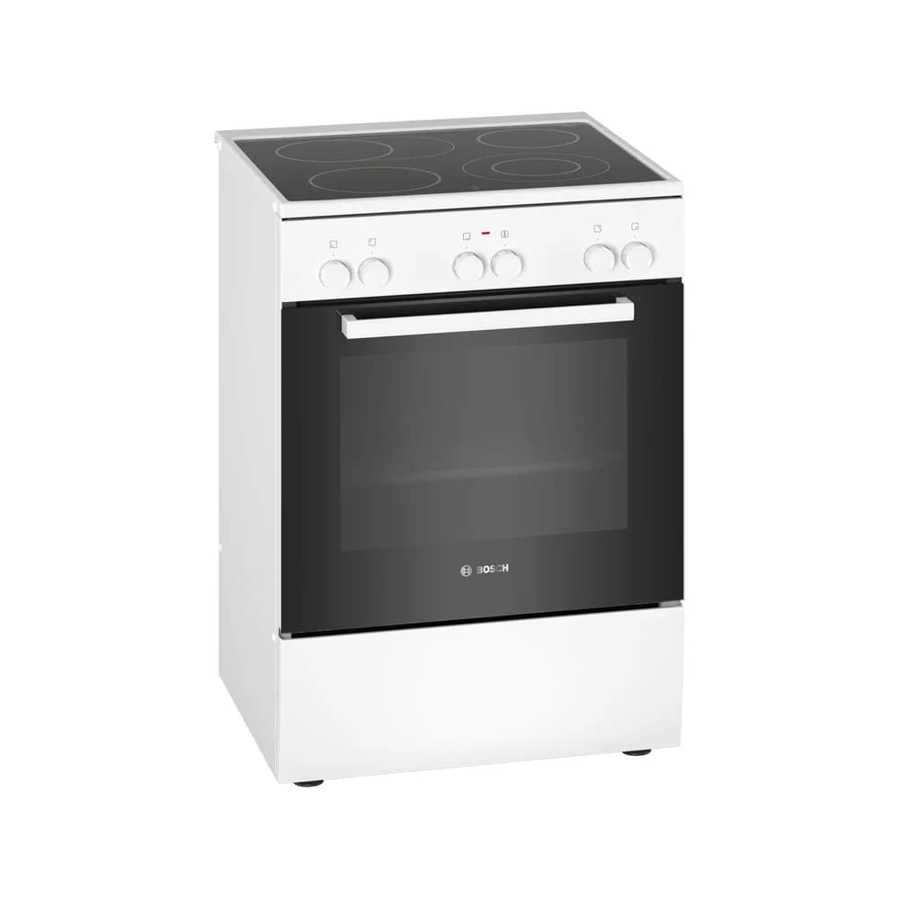 Bosch HKA090220 Serie 2 Elektroherd mit Glaskeramik-Kochfeld freistehend weiß