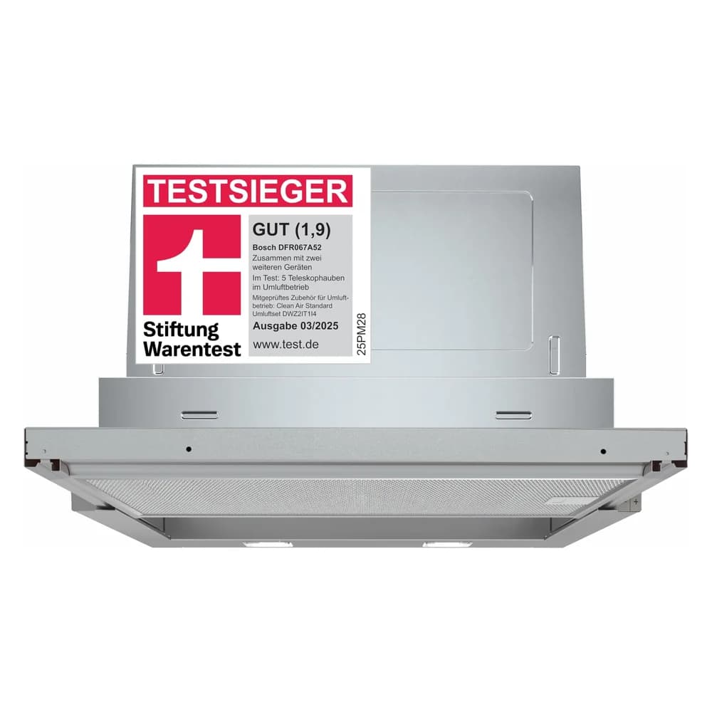 Bosch DFR067A52, Serie 4, Flachschirmhaube, 60 cm, Silber, metallisch