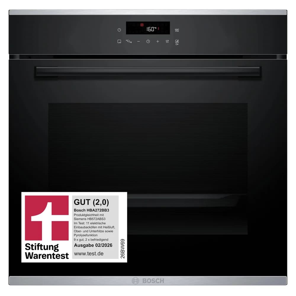 BOSCH HBA272BB3, Backofen (Einbaugerät, 71 l, 594 mm breit), Serie 4