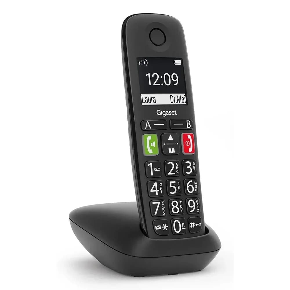 Gigaset E290A Analoges/DECT-Telefon Anrufer-Identifikation Schwarz