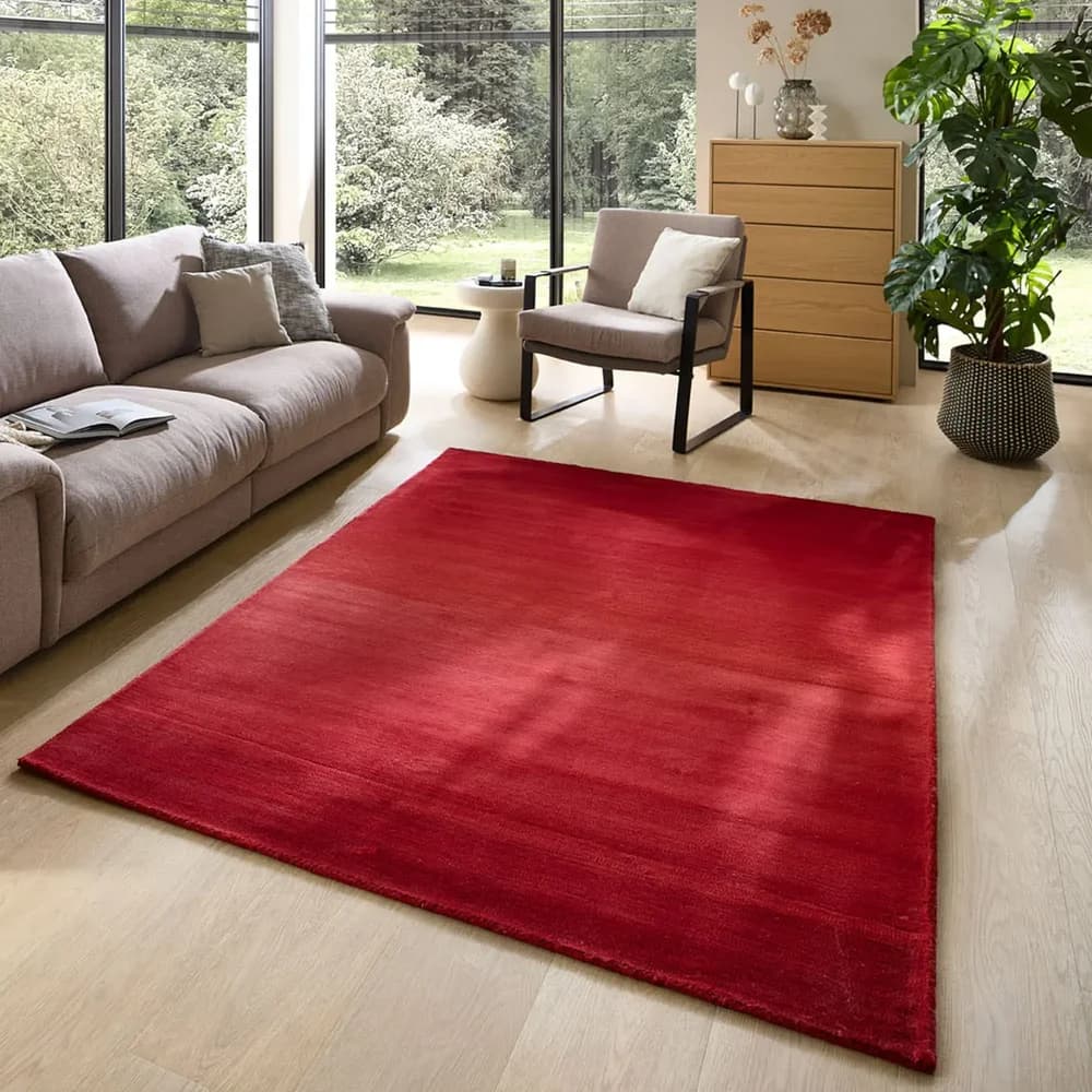 THEKO Teppich Wool Comfort Ombre rot 70 cm x 140 cm