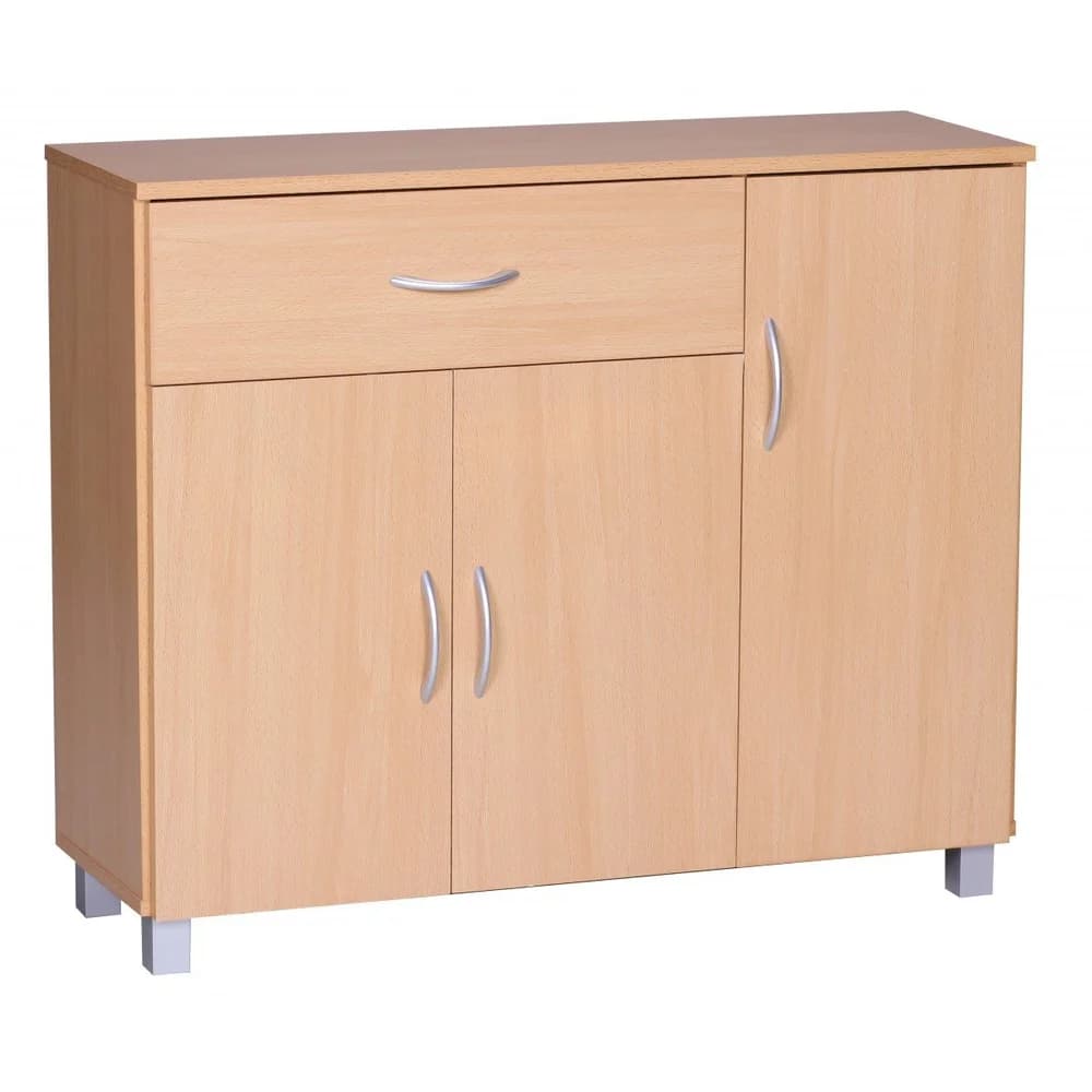 WOHNLING Sideboard Spanplatte 4 900 x 300 x 750 mm Buche Braun