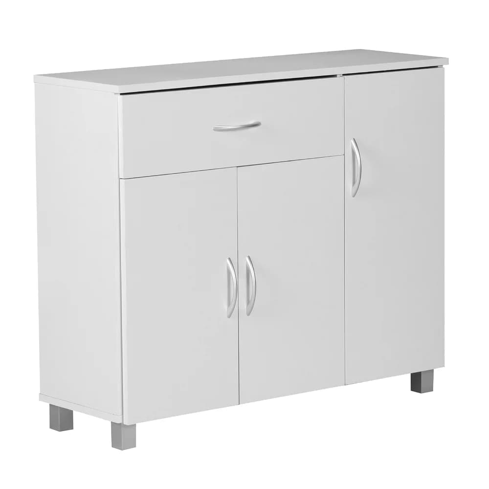 WOHNLING Sideboard Spanplatte 4 900 x 300 x 750 mm Weiß