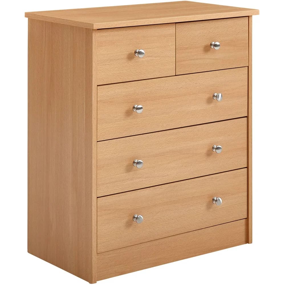 Wohnling Schubladenschrank mit 5 Schubladen buche, 60x70x35 cm