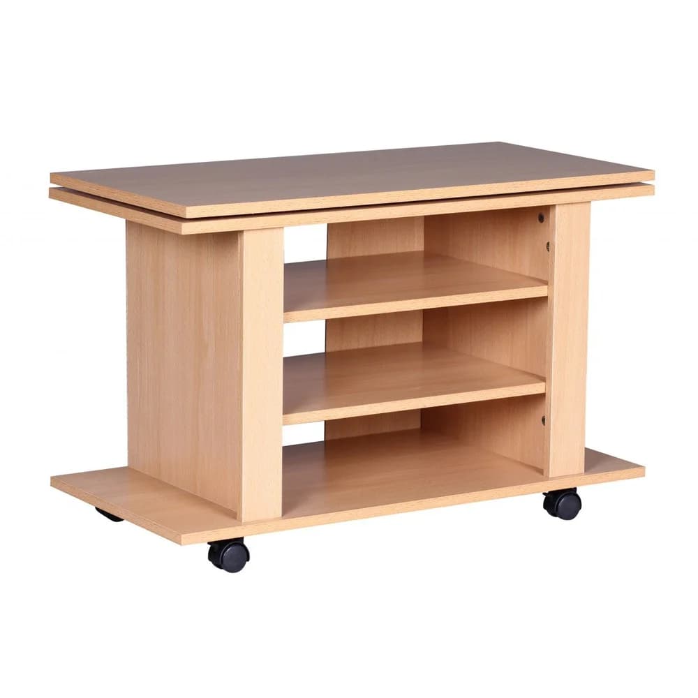 Wohnling Sideboard TV HiFi Bank Oregon Buche drehbar rollbar 75x38x51 cm (1x Bank) beige