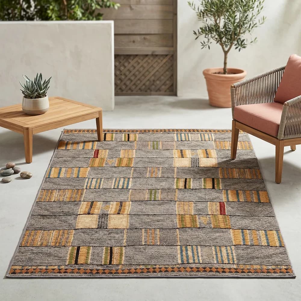 Gino Falcone In- & Outdoorteppich Aurora 040 grey multi 80 x 165 cm