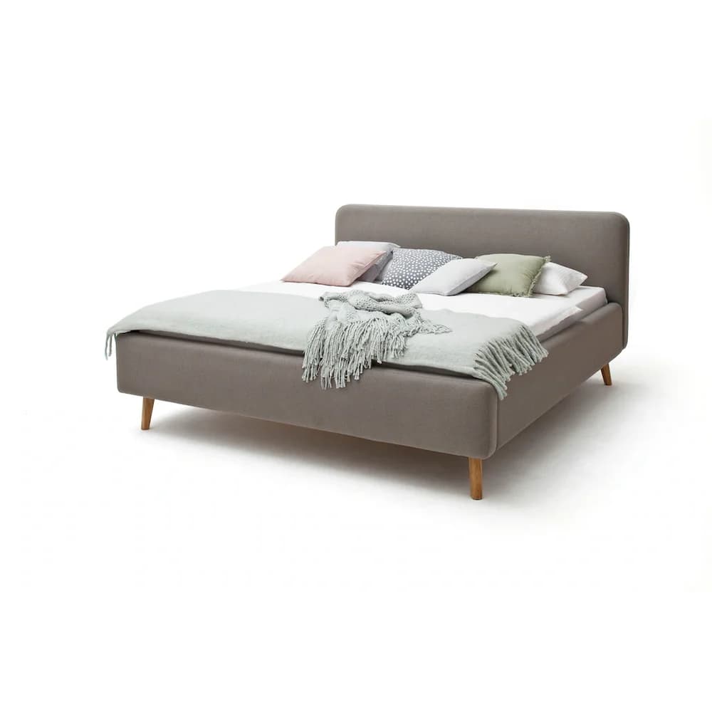 Polsterbett mit Bettkasten Mattis , beige , Maße (cm): B: 181 H: 105