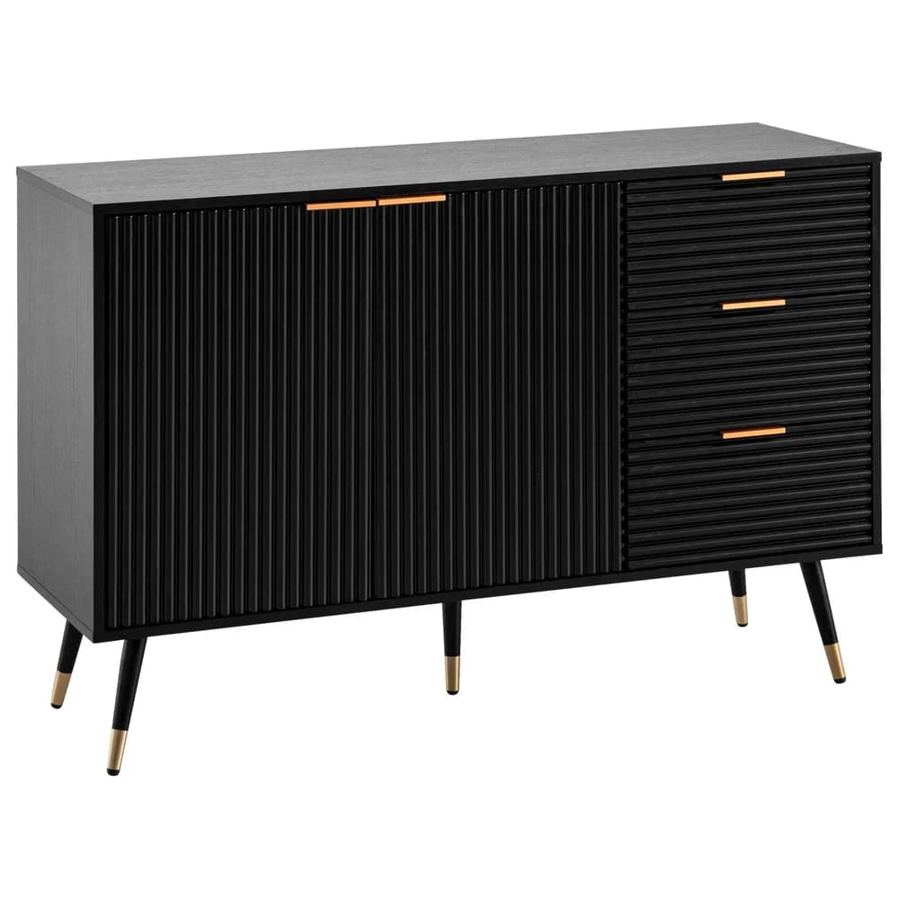 WOHNLING Sideboard Spanplatte 2 Türen 3 Schubladen