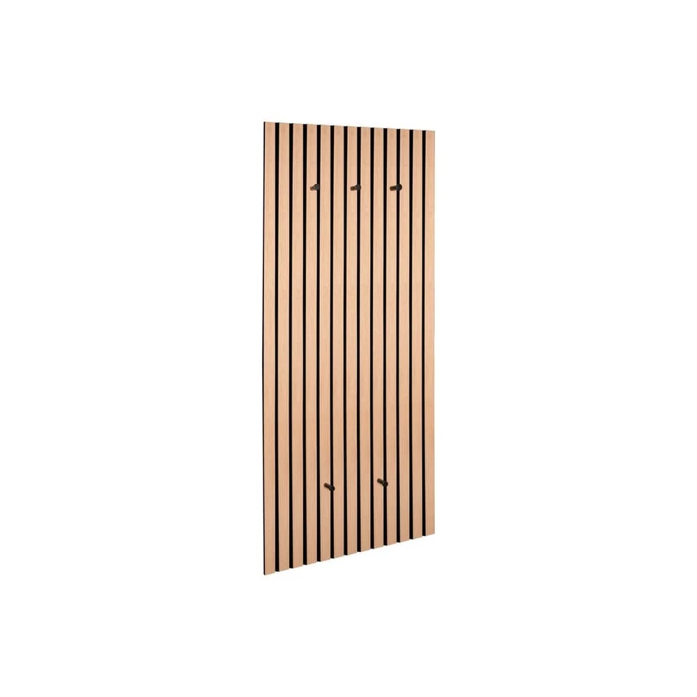 Garderobenpaneel - 50 x 125 cm - Artisan Eiche Nachbildung - mit 5 Haken - Braun