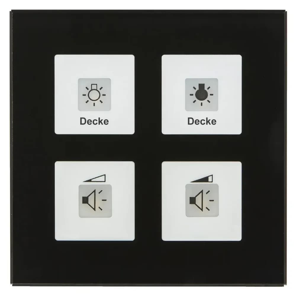 MDT Glastaster, Schalter + Taster, Schwarz