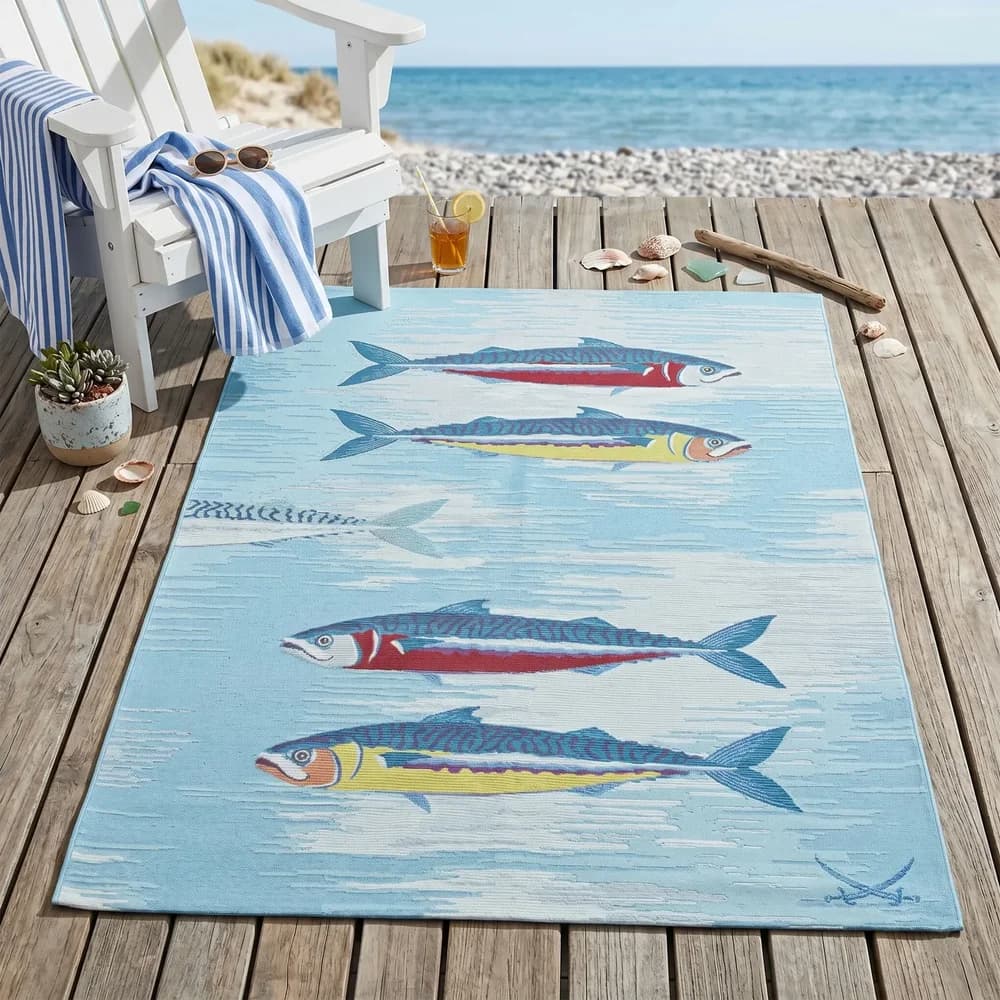 Sansibar In- & Outdoorteppich Rantum Beach SA-015 turquoise 190 x 290 cm