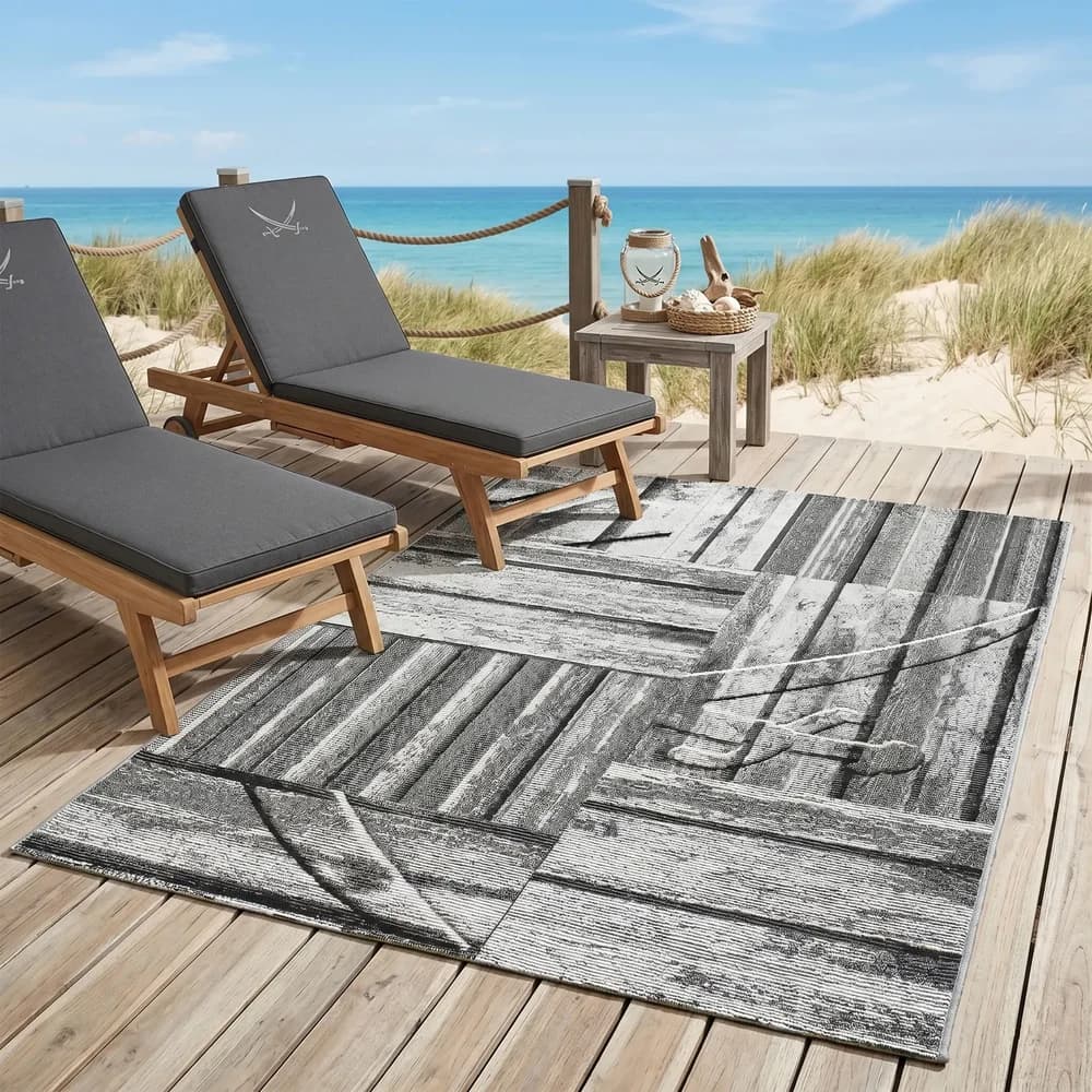 Sansibar In- & Outdoorteppich Rantum Beach SA-023 grey 60 x 100 cm