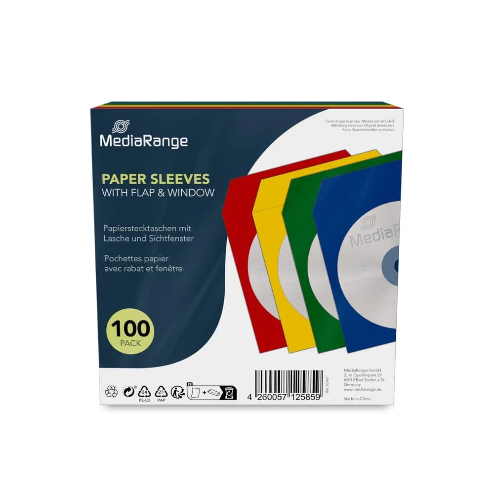 MediaRange CD/DVD-Schutzhüllen 100 Stück