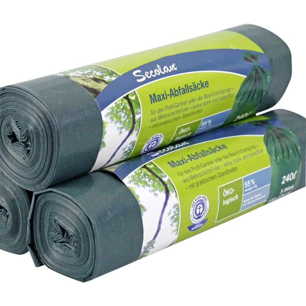 1x5 Secolan Maxi-Abfallsäcke 240 l grün/schwarz
