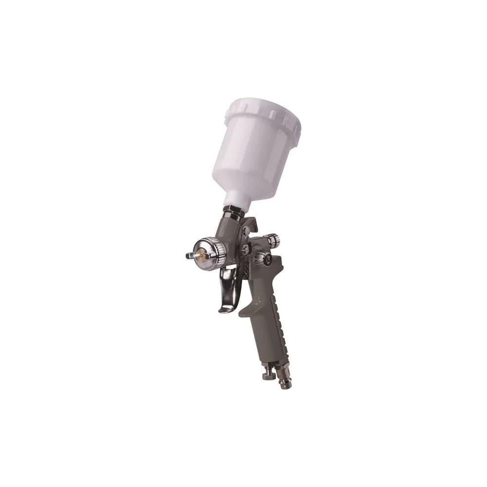Aerotec Farbspritzpistole Druckluft Mini HVLP Düse 0,8+0,5mm/Kunststoff-Fließbecher