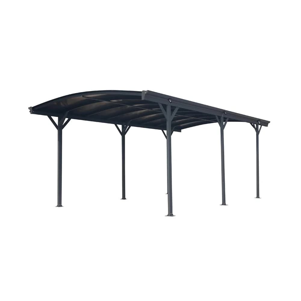 Westmann Aluminium Runddach Carport Bergen Anthrazit 505x300x220 cm - Grau