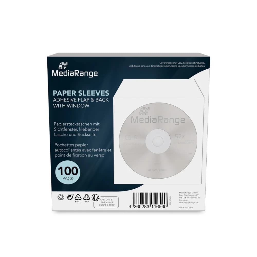 MediaRange BOX162 CD-Hülle Schutzhülle 1 Disks Weiß