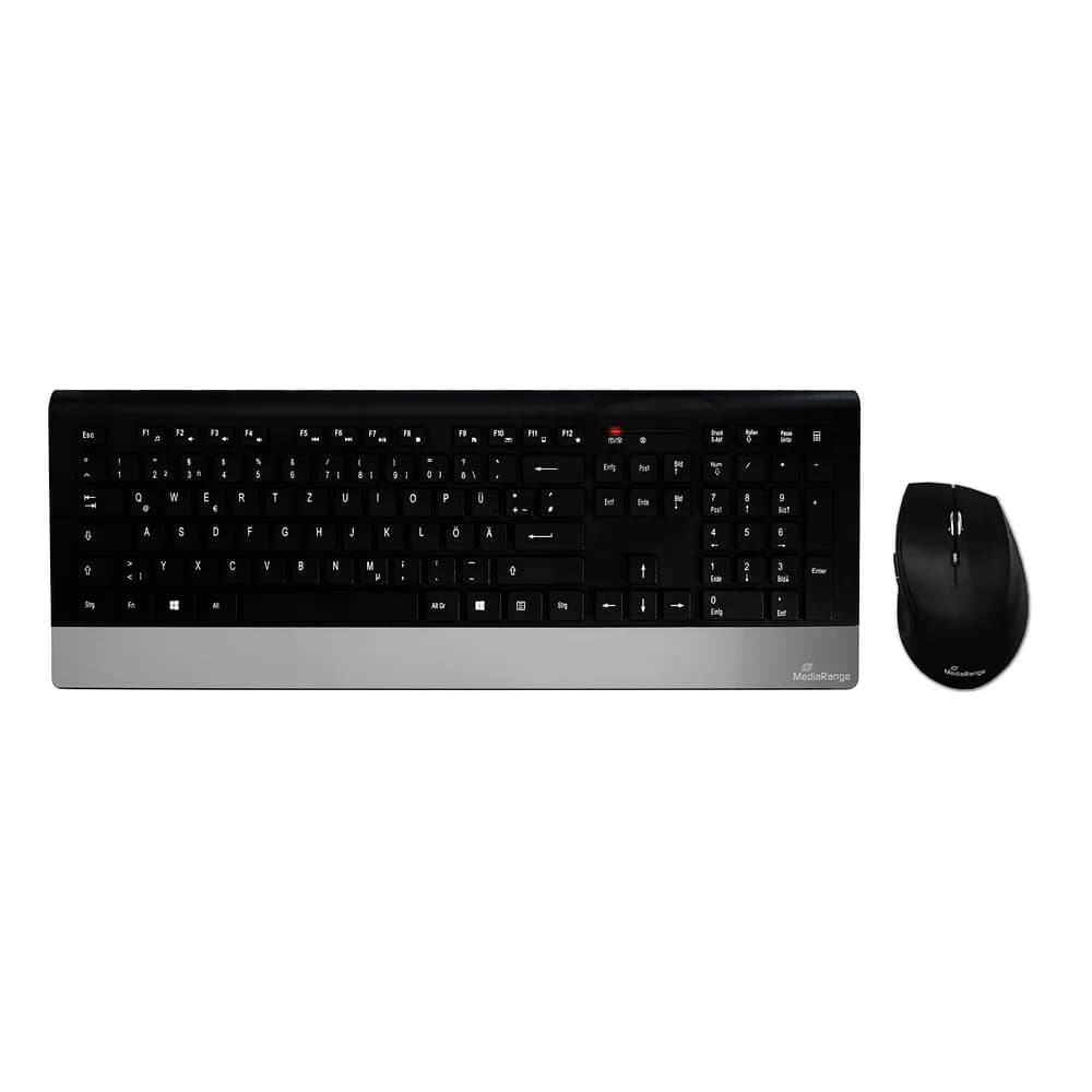 Tastatur +Mausset schwarz/silber MEDIA RANGE Funk