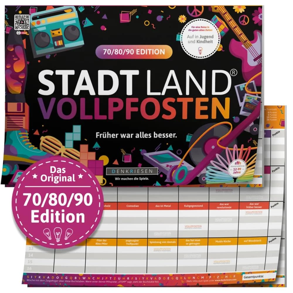 Denkriesen Spiel Stadt Land Vollpfosten 70/80/90 - Früher war alles besser