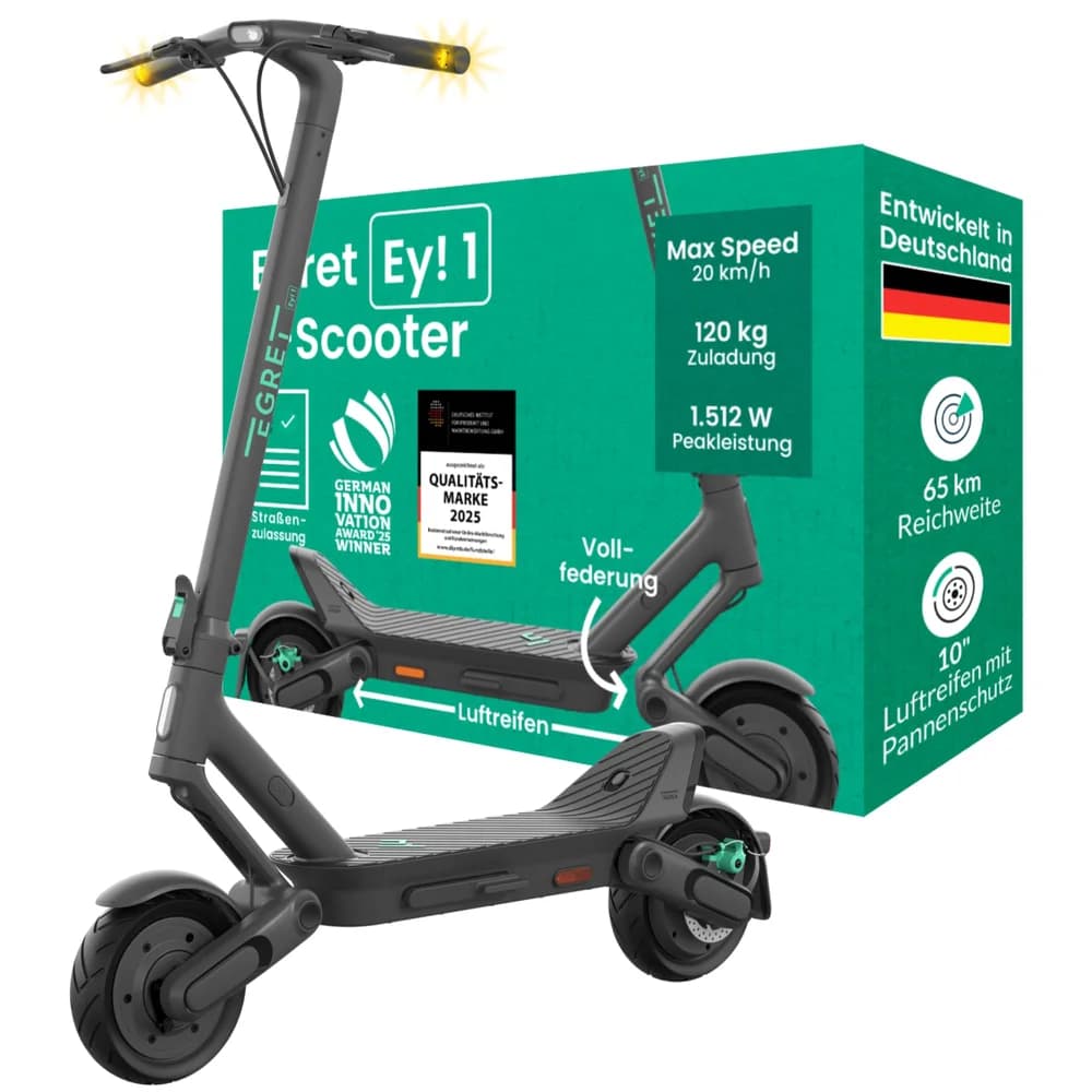EGRET Ey! 1 E-Roller (10 Zoll, Quantum Grey)