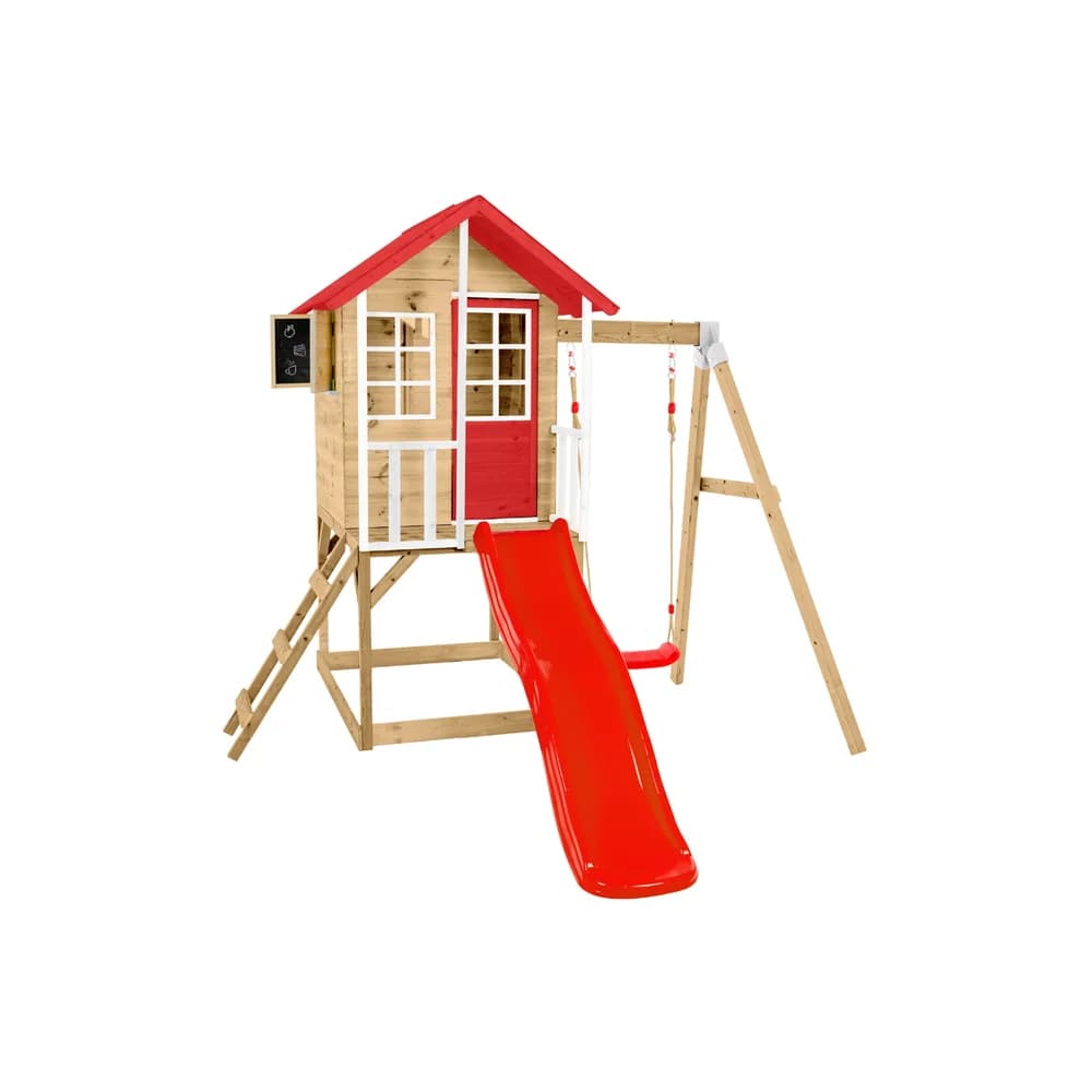 Zwerkules Spielhaus Lolla 2 inkl. Rutsche & Schaukel 352x280x224cm