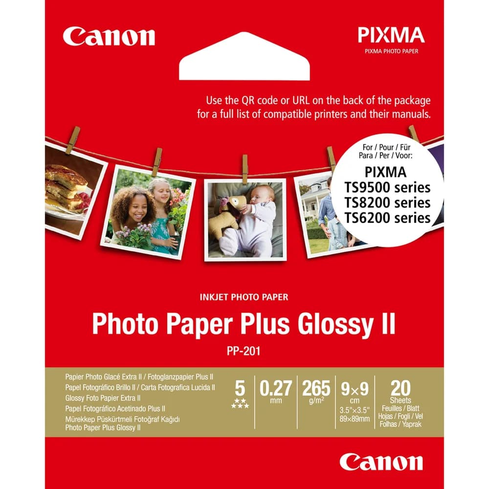Canon PP-201 Glossy II Fotopapier Plus glänzend 89x89mm 265g/m2 - 20 Blatt