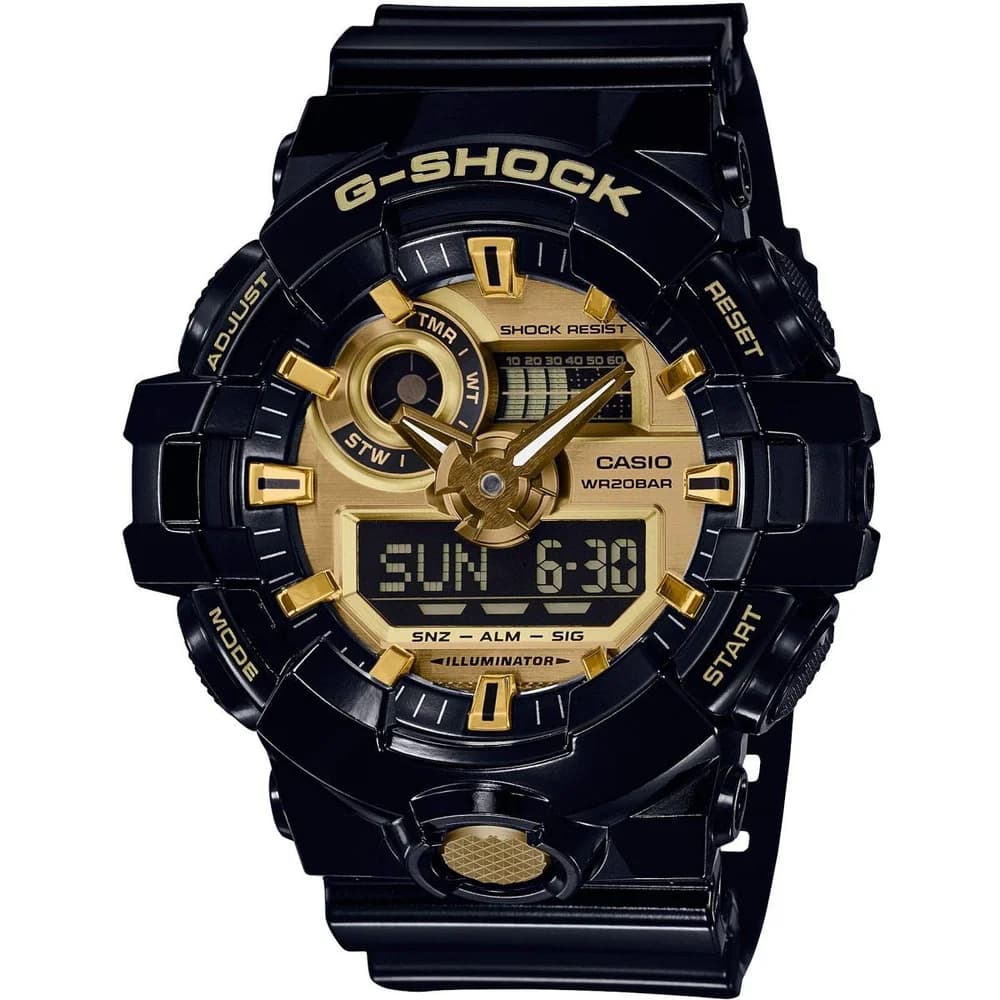 Casio G-Shock GA-710, Wasserfest, Quarz - Schwarz
