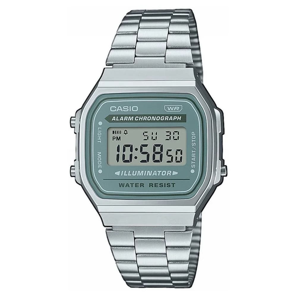 Casio A168WA-3AYES Vintage Iconic Digitaluhr Hellgrau