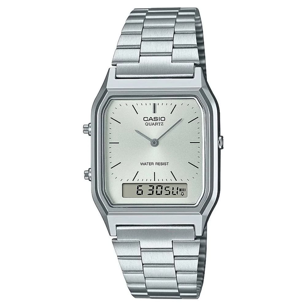 Casio Unisexuhr Vintage Edgy AQ-230A-7AMQYES - silber