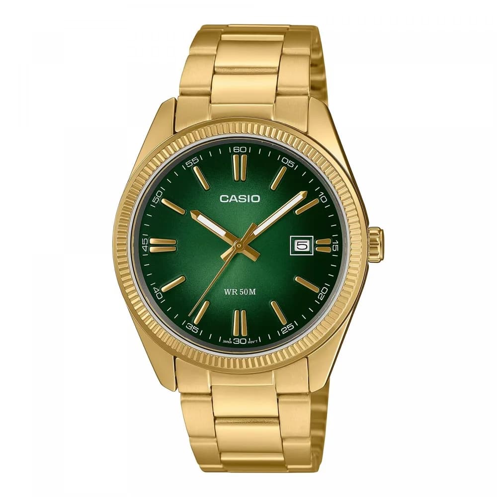 Casio Herren Armbanduhr MTP-1302PGC-3AVEF analog gelbgold IP