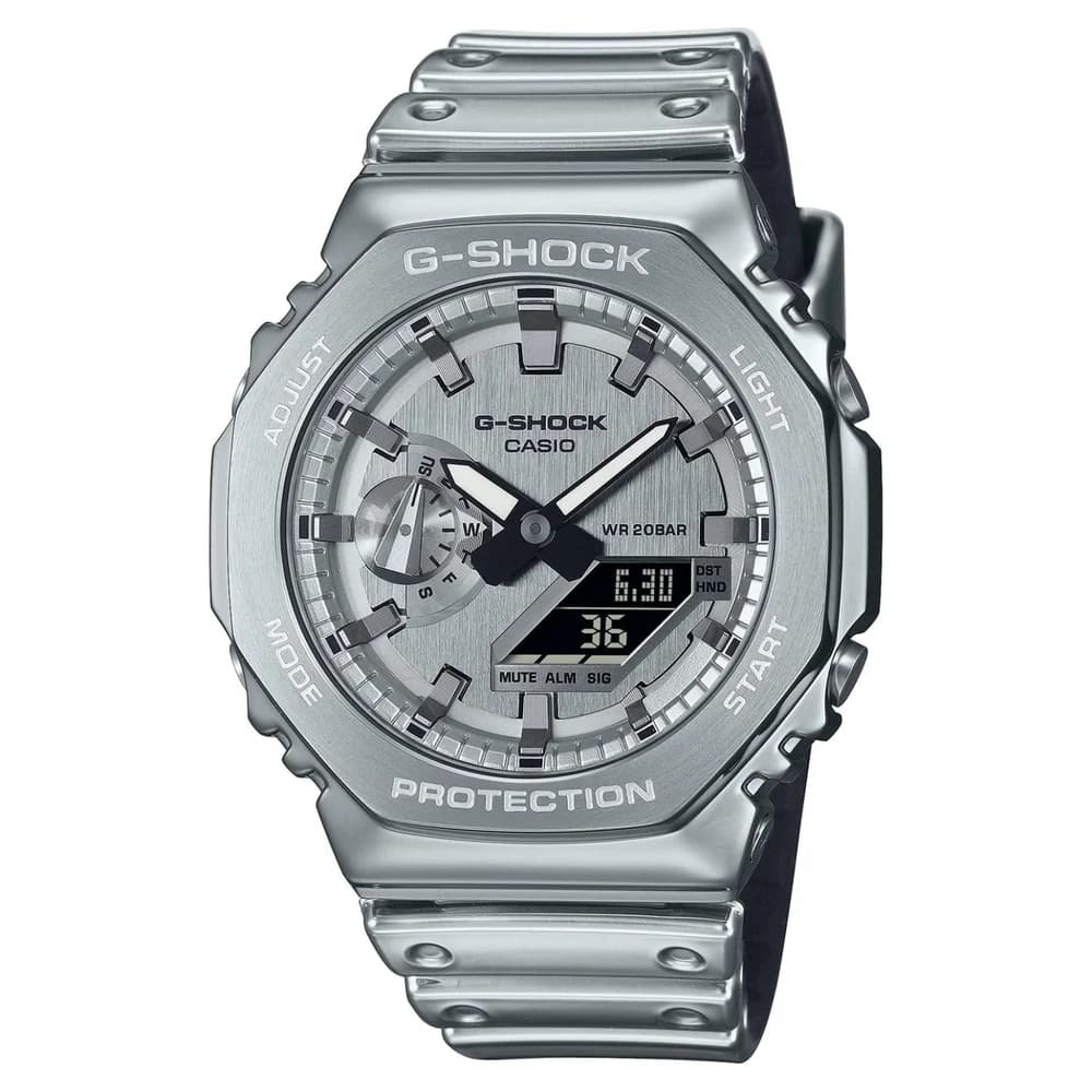 Casio Herren Armbanduhr G-Shock GM-2100YM-8AER analog digital silberfarben
