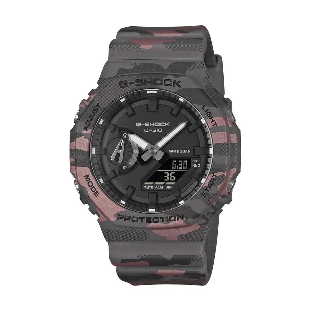 Casio GA-2100CM-8AER G-Shock Classic Ana-Digi-Uhr Grau/Rosafarben