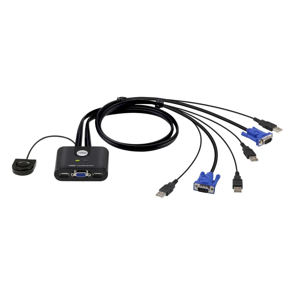 ATEN CS22U KVM-Switch 2-fach, VGA, USB, mit Kabelfernbedienung