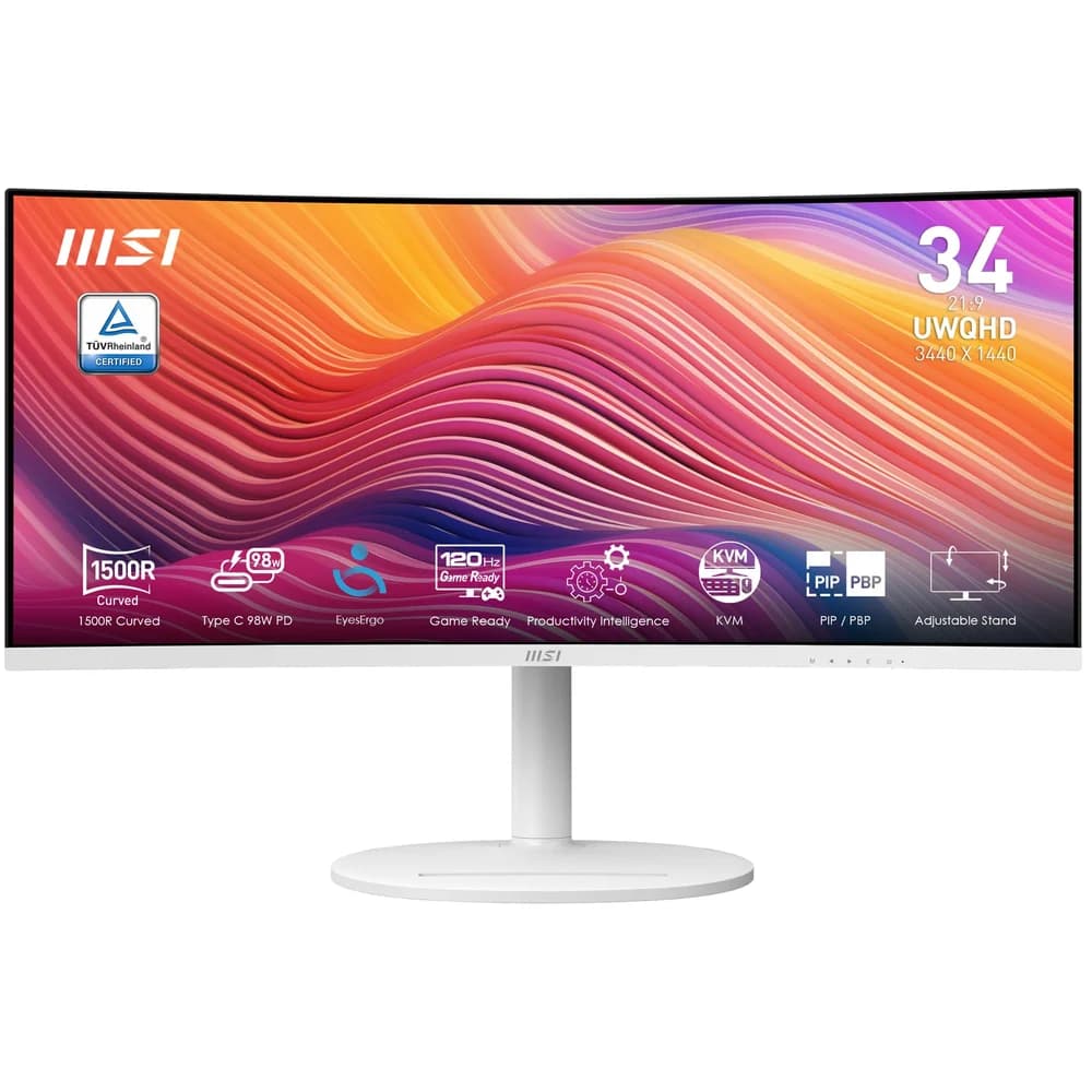 MSI Modern MD342CQPWDE (3440 x 1440 Pixel, 34"), Monitor, Weiss