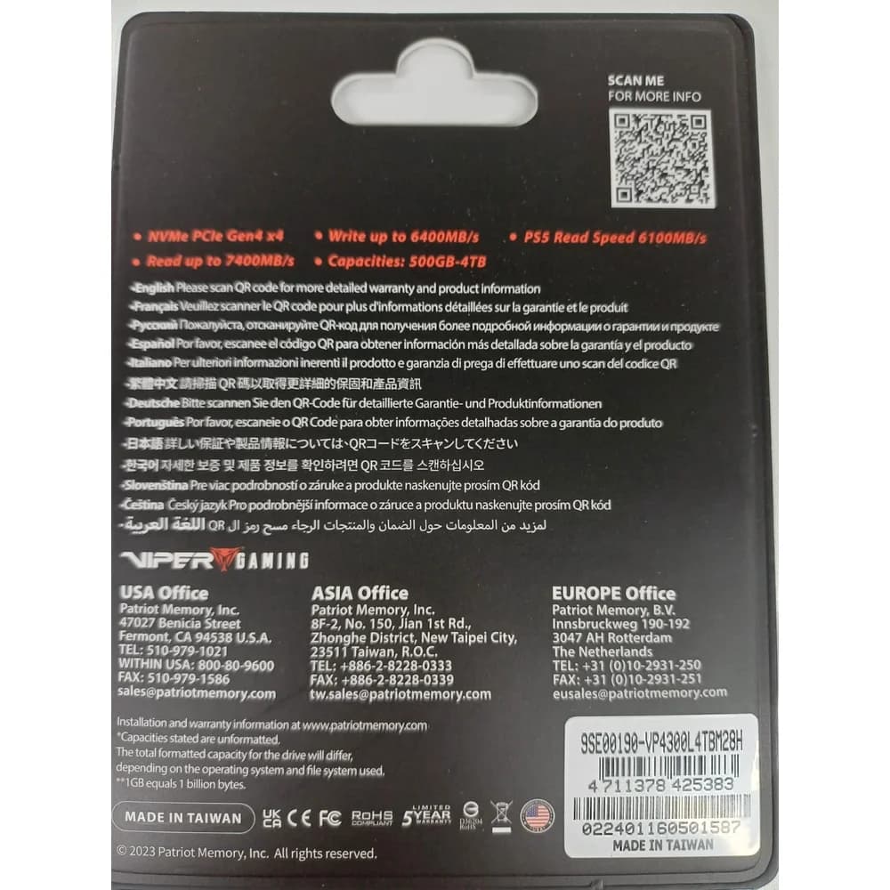 Patriot VP4300 Lite interne SSD